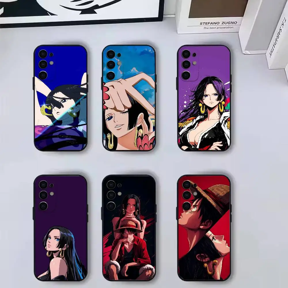 Anime One Piece Boa Hancock  Phone Case Black Silicone Soft For Samsung S25,S24,S21,S22,S23,S30,Ultra,S20,Plus,Fe,Lite