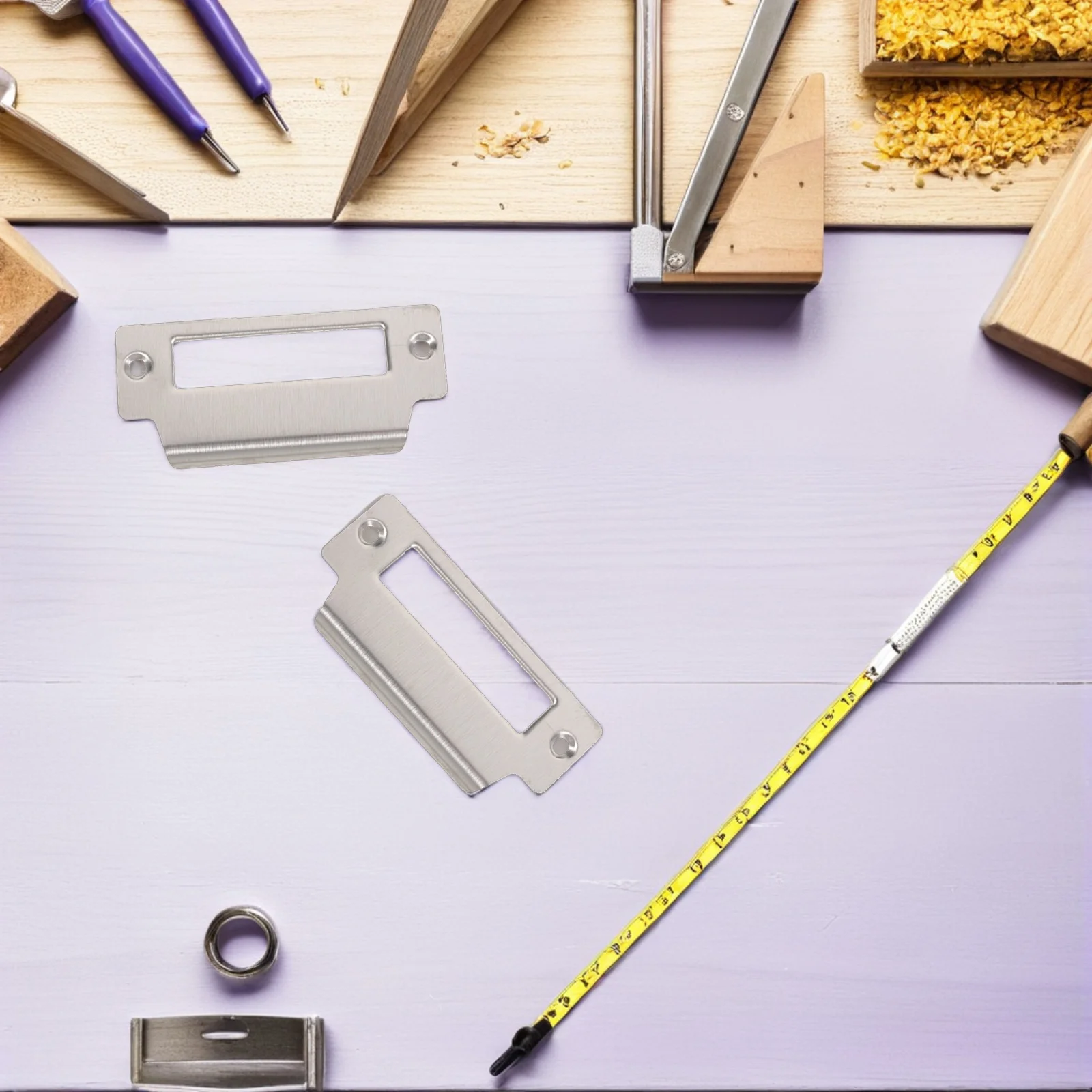 6 قطعة لوحة ديدبولت سترايك متينة من الفولاذ المقاوم للصدأ قفل الباب تعزيز سهل التركيب لا يتطلب إزميل #5