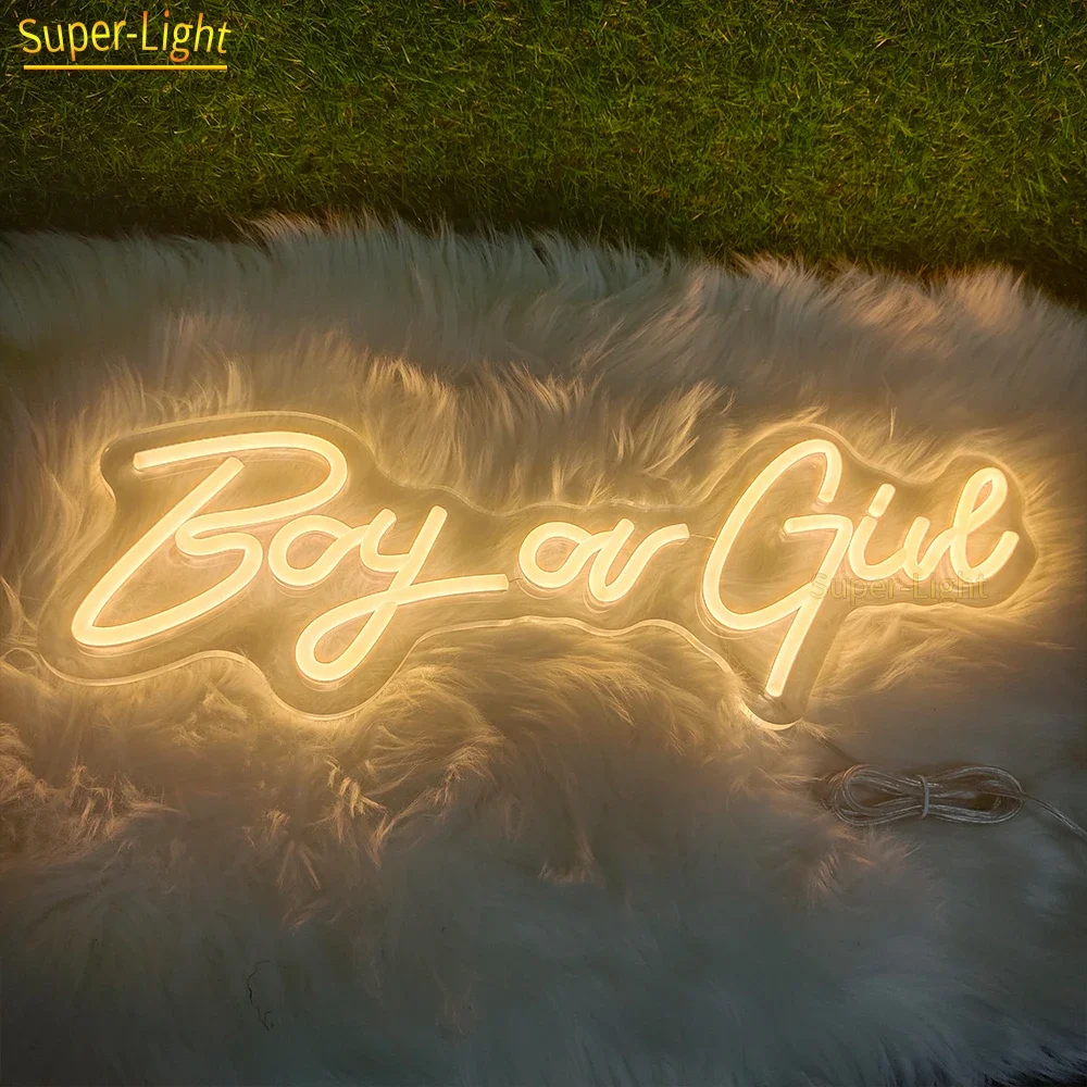 

Custom Neon Boy or Girl Sign 50x18cm Baby Shower Gender Reveal Party Decoration Led Light For Birthday Home Room Dcoration