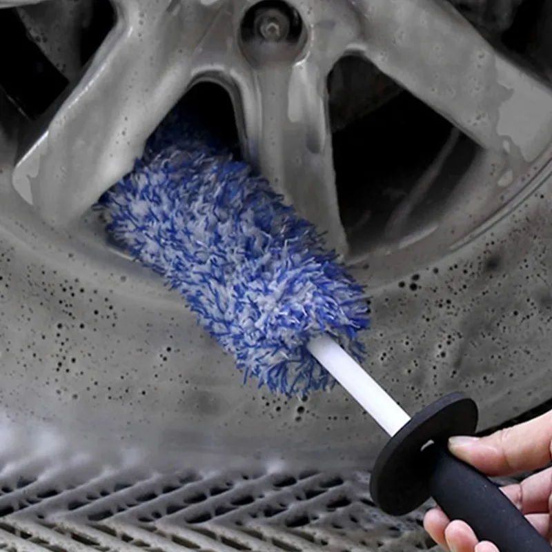 

Car Wash Super Brush Microfiber Premium Wheels Brush Non-Slip Handle Easy To Cleaning Rims Spokes Wheel Barrel Car Accessories