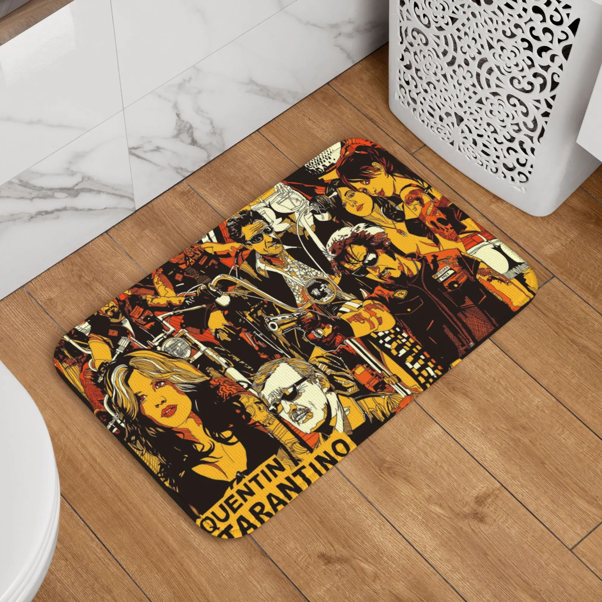 custom-quentin-tarantino-movie-collage-doormat-anti-slip-kitchen-bathroom-mat-toilet-floor-door-entrance-carpet-rug
