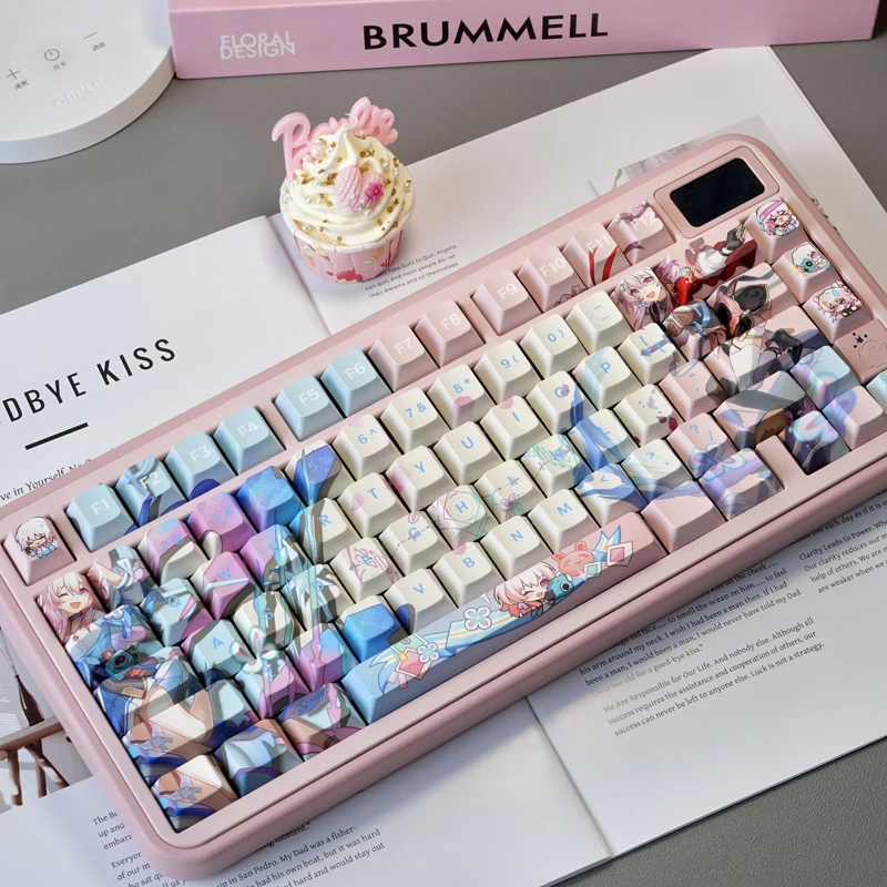 

Колпачки для клавиш с железнодоровыми игровыми товарами, сублимационные механические колпачки для клавиш 68 77, 87, 98