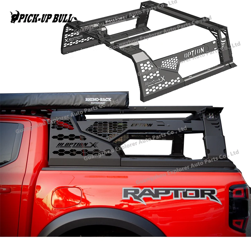 

Factory Hot SellingPICK-UP BULL 4X4 Universal Truck Bed Rack Ladder Roller Cover Cargo Racks Truck Ladder For Dmax Roll BarStrov