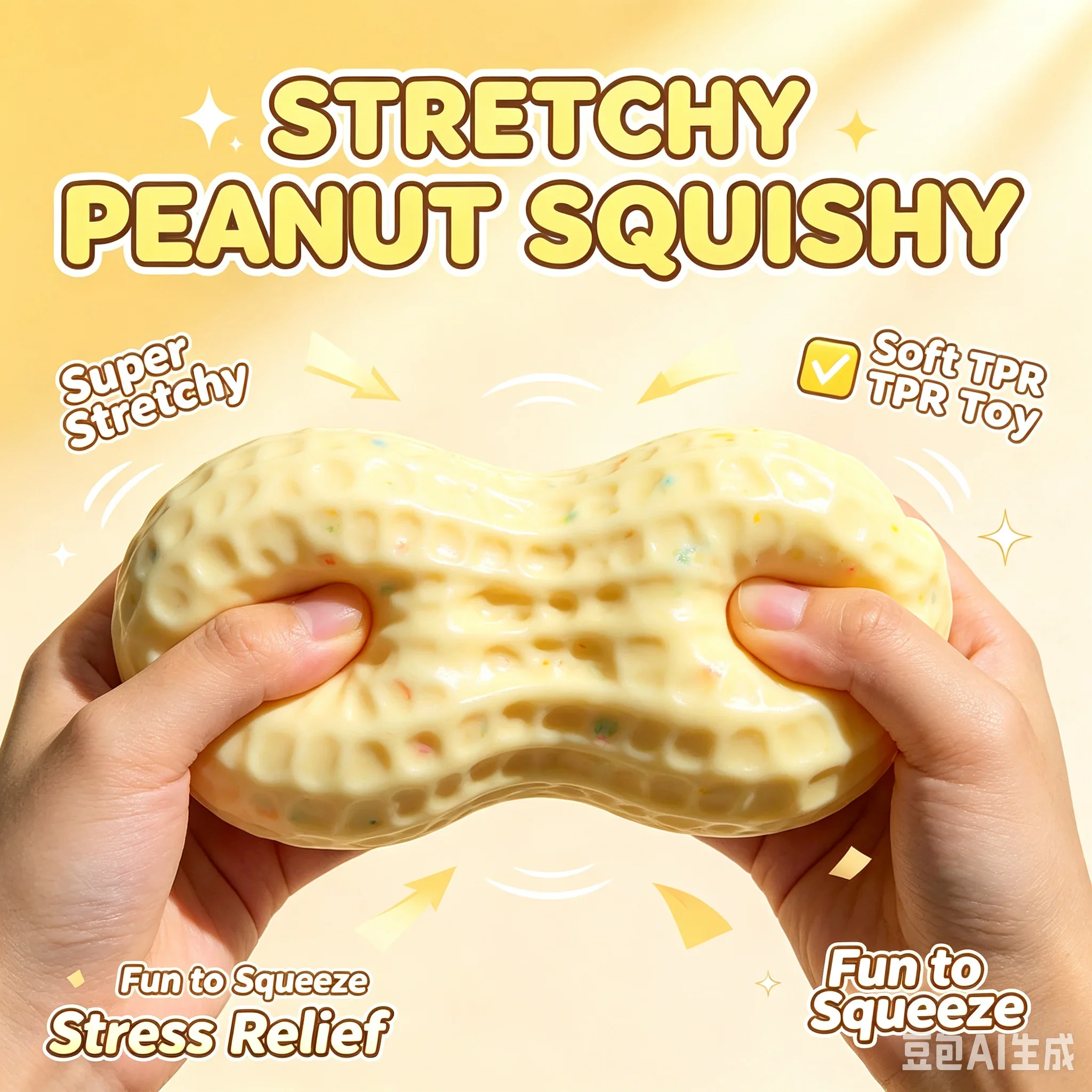 Moldable Peanut Stress Ball Squeeze Toy Crunchy Building Block Filler Squishy Fidget Toy Stretchable Decompression Toy