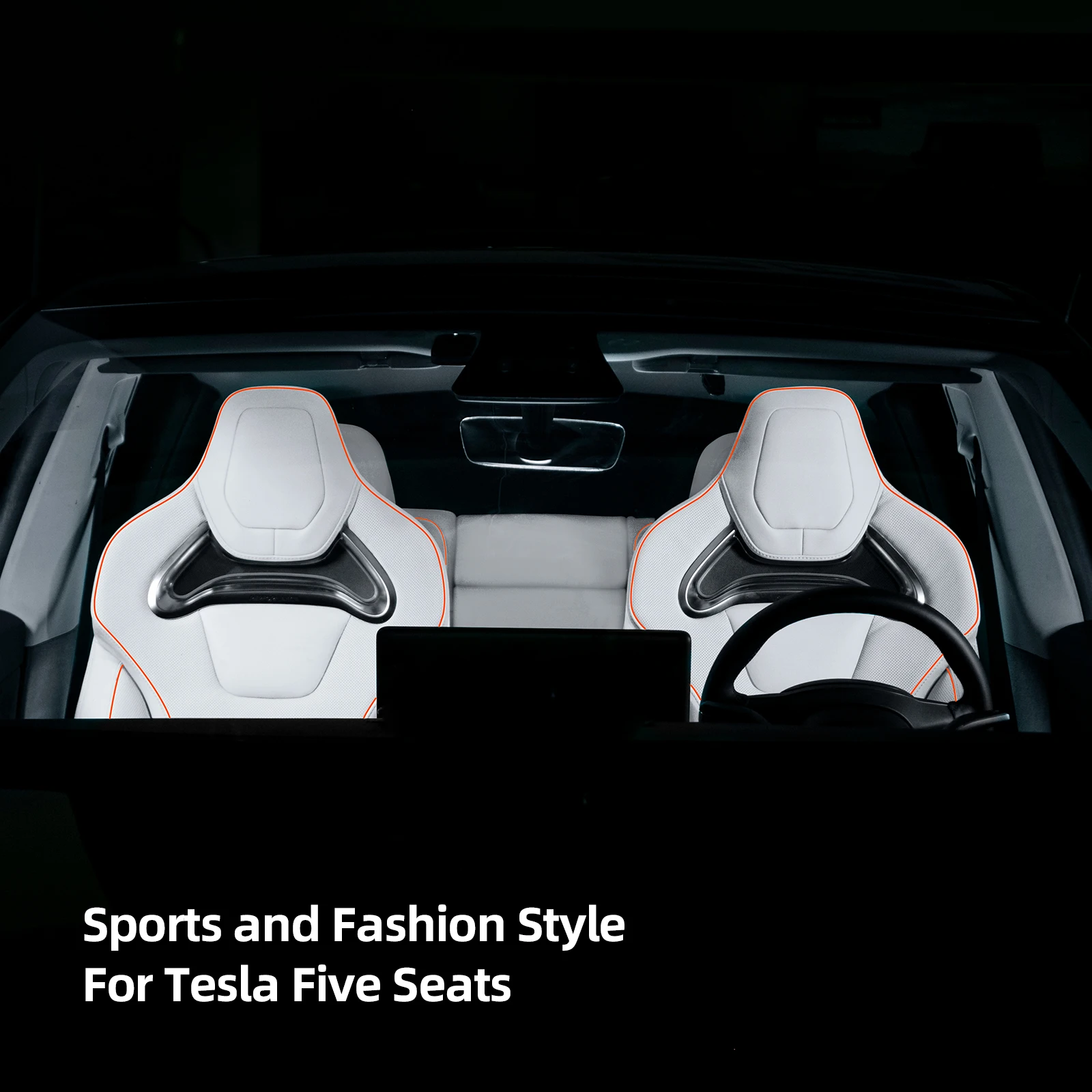 Alfanxi Seat Covers Microfiber Leather Covers for Model 3 Seats Modification Compatible with 2019-2024 Tesla Model 3