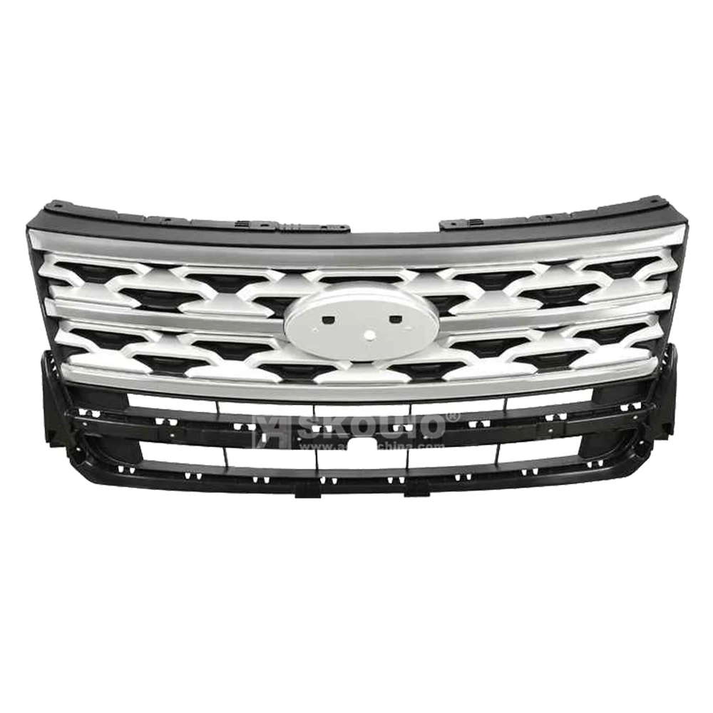 

SKOUIO-S6 OEM Car Body Kit Bumpers ABS Painted Chrome Front Bumper Grill Upper Grille For Explorer 2018 2019