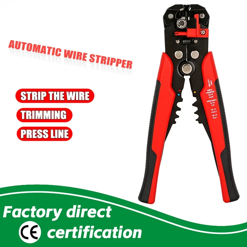 

Crimper Cable Cutter Adjustable Automatic Wire Stripper Multifunctional Stripping Crimping Pliers Terminal Hand Tool