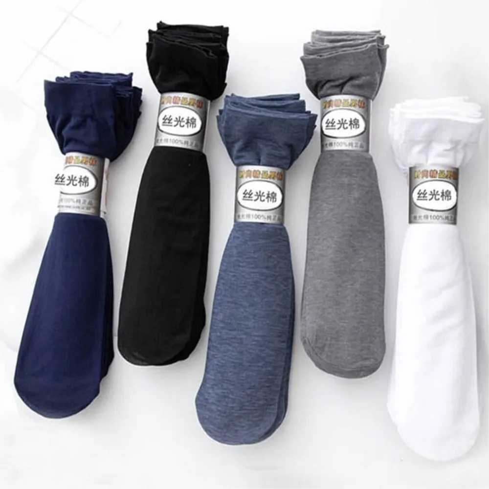 

10pair Silk socks for men Thin boy summer breathable short tube mercerized cotton non-slip socks kids boy sokken