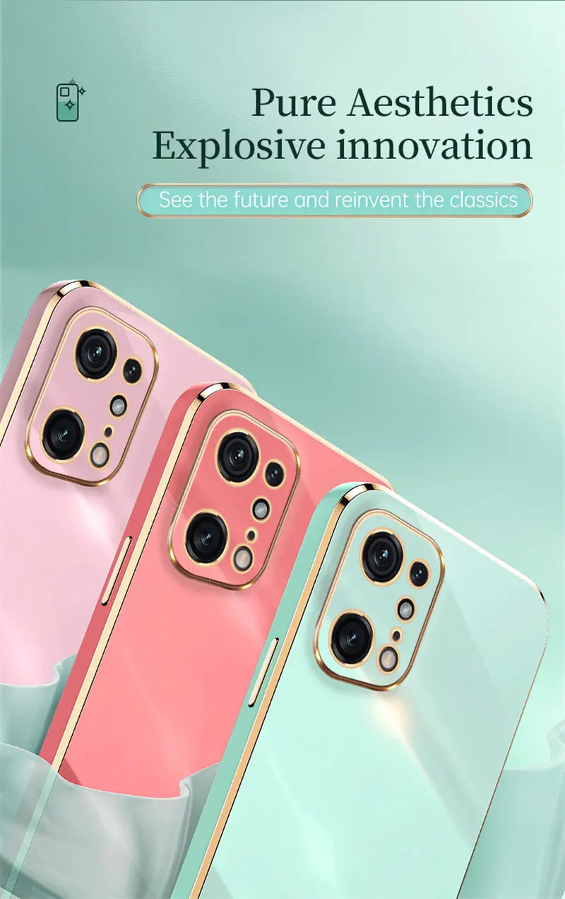 Oppo Find X5 Pro CPH2305 Custodia 6D Placcatura Paraurti in silicone Morbido TPU Cover posteriore Custodia antiurto per Oppo Find X5 Pro CPH2305
