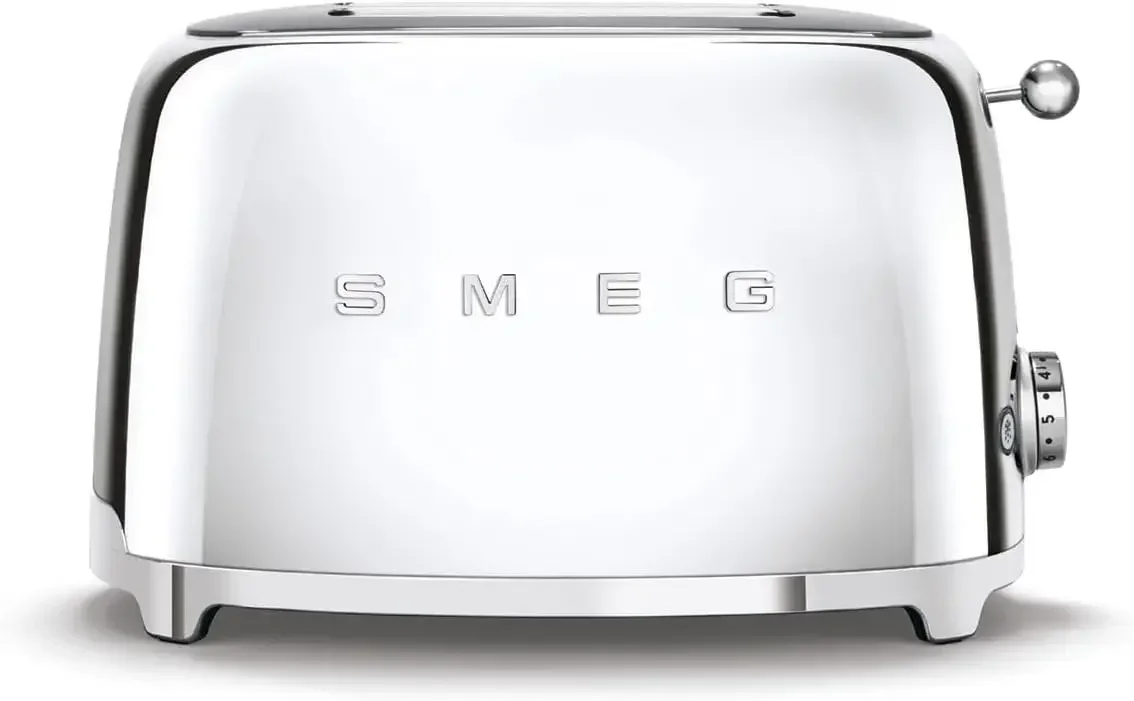 SMEG 2 Slice Toaster with 6 Presets and Defrost Function and Removable Crumb Tray TSF01SSMUS, Stainless Steel