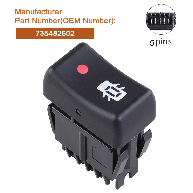 New High Quality Car Accessories Power window single switch 5pins 7700678762 For Renault R9 R11