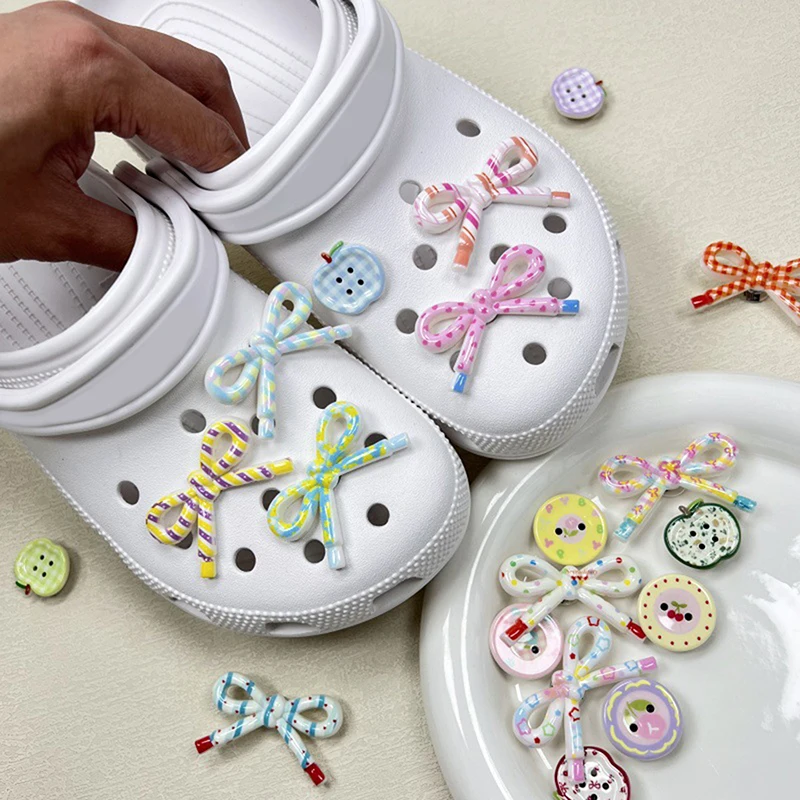 

"Gift Idea: Rainbow Bow, Butterfly Charms for Girls Summer Shoes DIY Decorations, Hole Shoe Buckle
