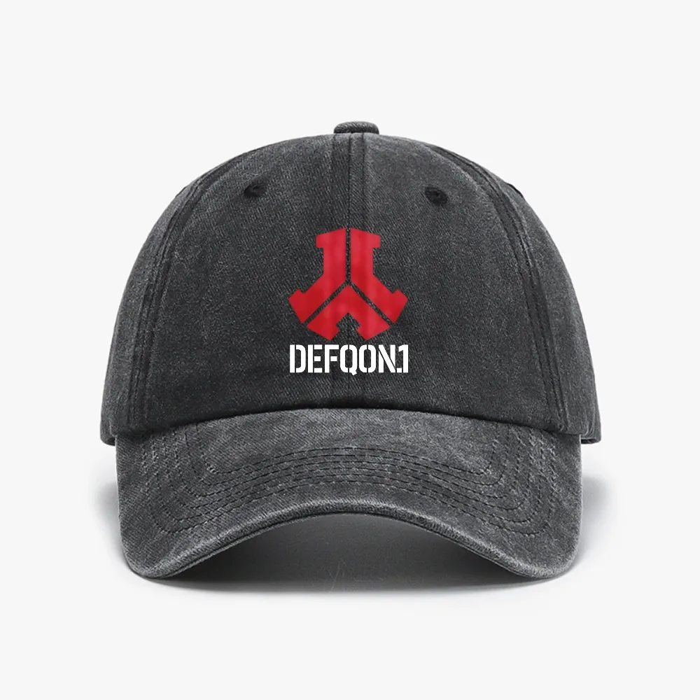 

Dutch defqon music festival Print baseball caps Vintage style Washed Soft top denim hat Fashion unisex adjustable snapback hats