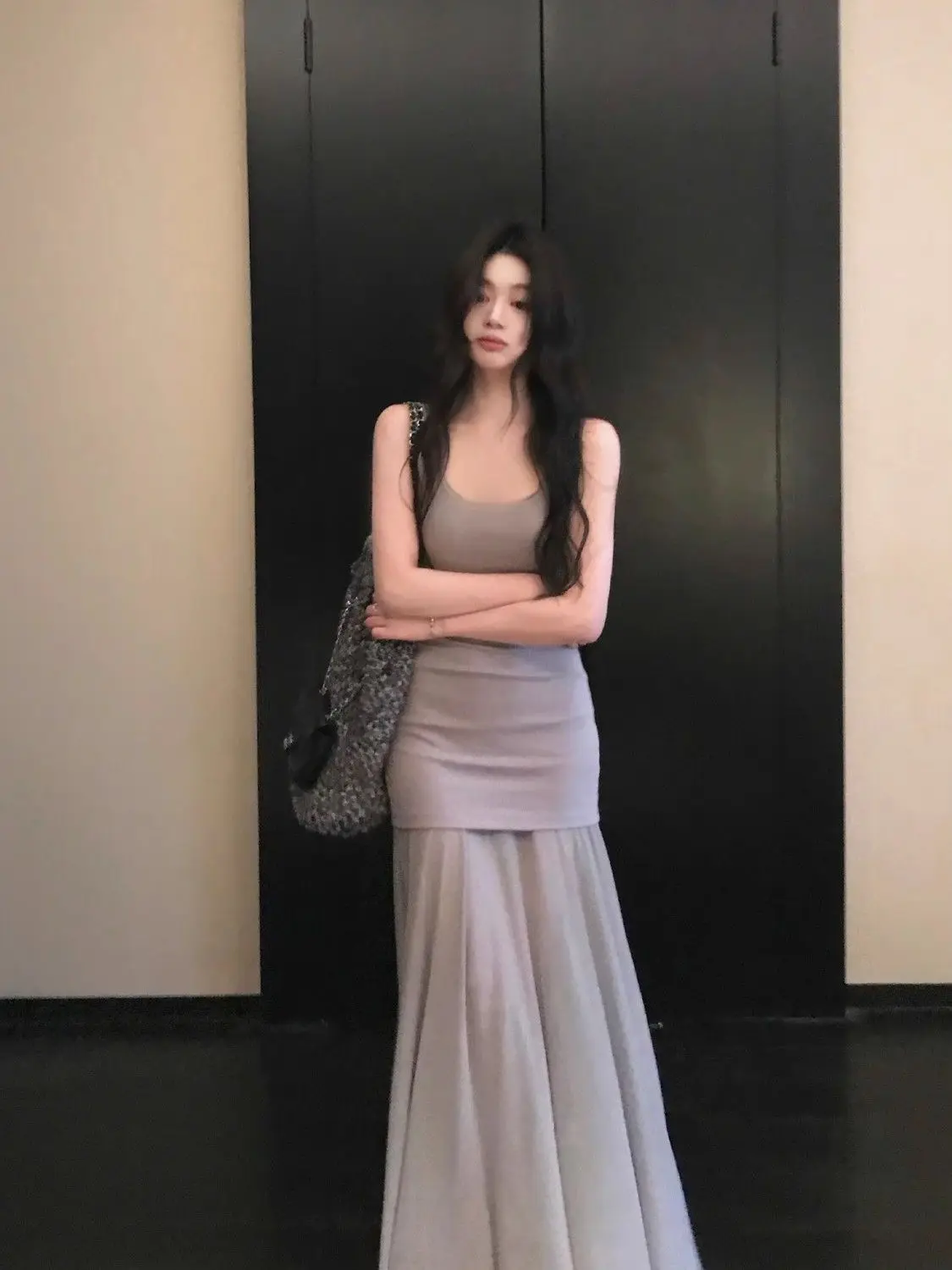 

High Quality Vest Transparent Mesh Dress Bandage Two-Piece Set