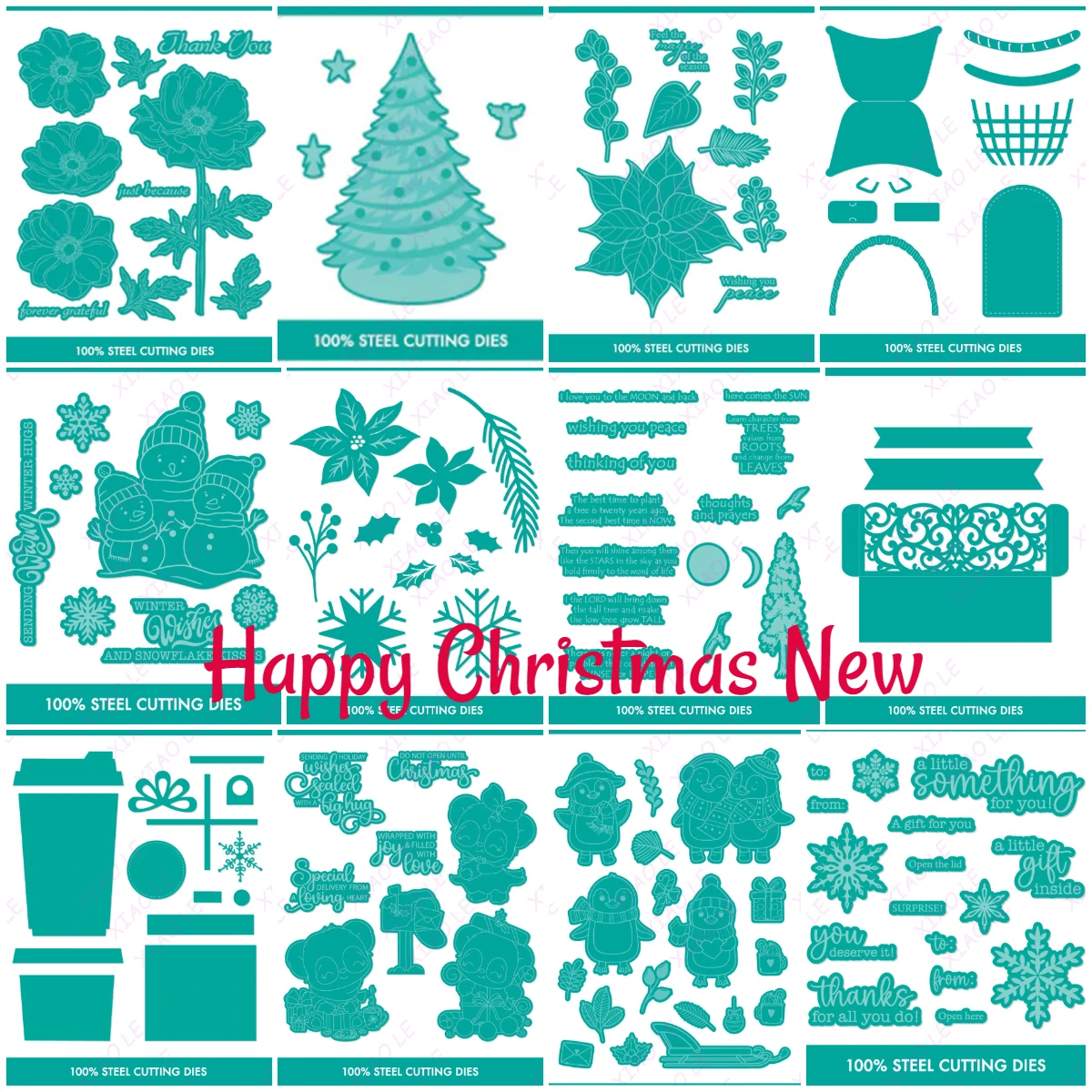 

2025 New Holly Christmas Tree Metal Cutting Dies Stamps Craft Embossing Make Paper Greeting Card Making Template DIY Handmade
