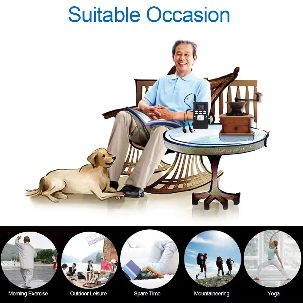 

LCD Display Digital FM Radio FM (Frequency Modulation) Audio AF Portable Receiver high sound quality Hide antenna Music Player