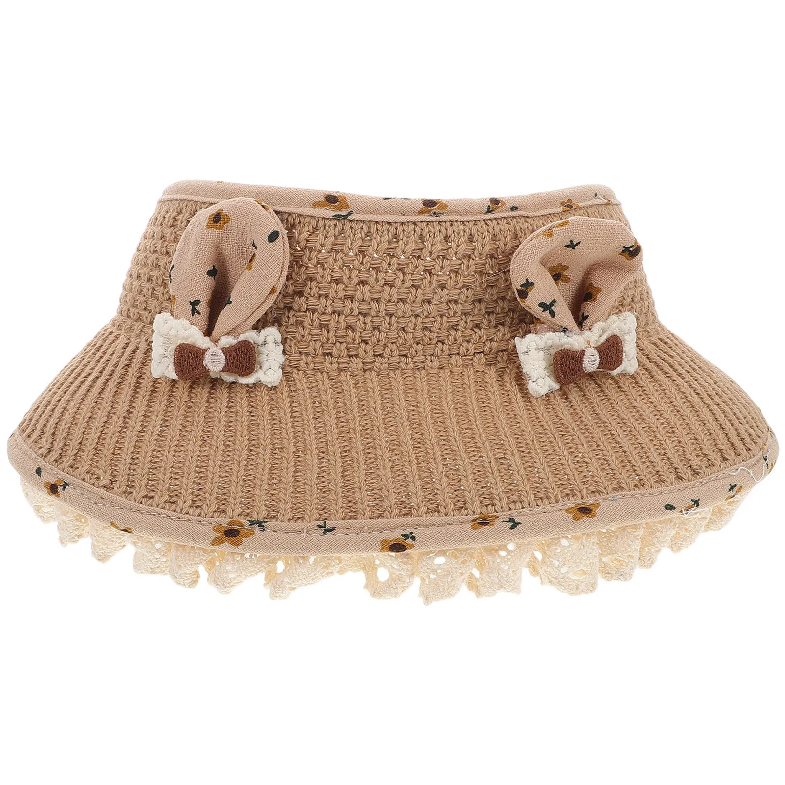 

Cute Baby Girl Sun Hat Wide Brim Ventilated Top Soft Bunny Ear Detail for Hot Days Beach Trips Toddlers Summer Outdoor