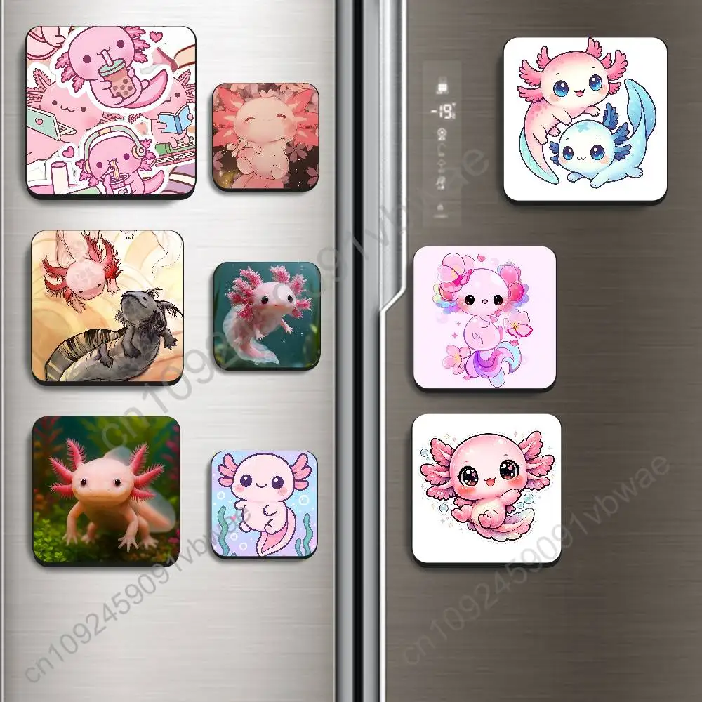 

Cartoon cute pink Axolotl Magnetic Fridge Magnets - No Falling Off, Fit for Refrigerators, All Metal Surfaces,Home Decor