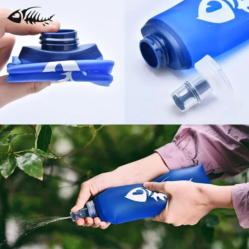 Flcopropriété d'eau souple pliable en TPU, sac d'hydratation, bouilloire de voyage, camping en plein air HI, 250ml-500ml