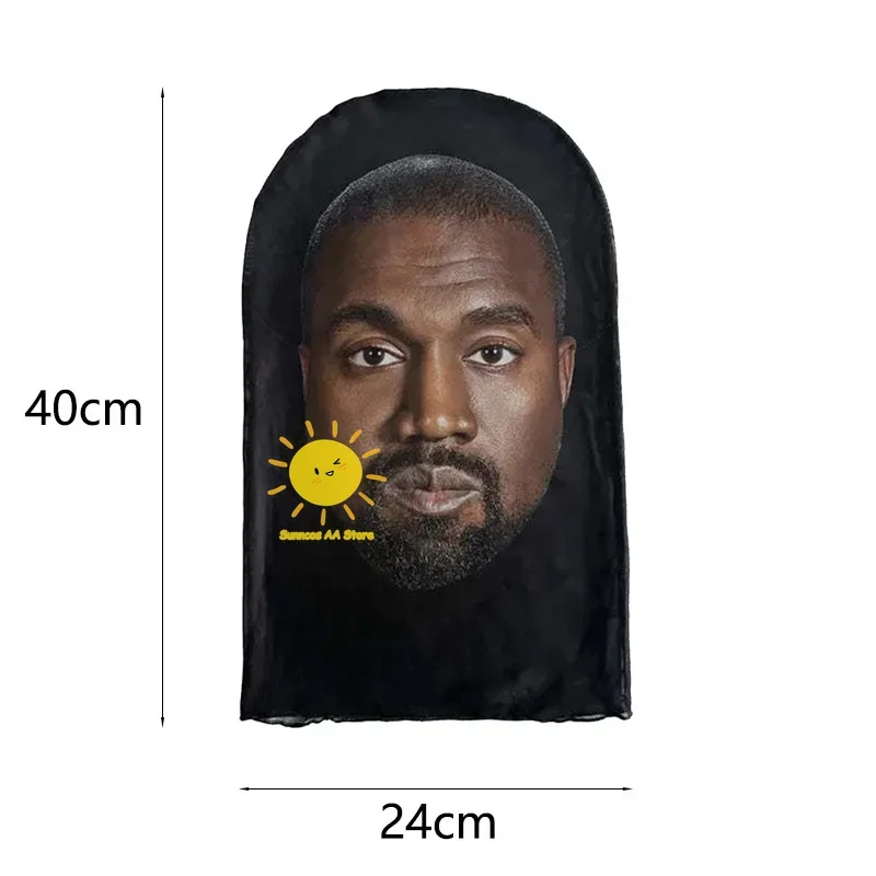 Full Face Kanye Mask 2 Pac New 3D Printed Visual Mesh Mask Customized Simulation Rap Star Cosplay Headwear for Unisex Role Play