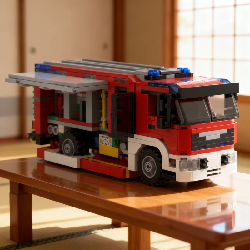 

NEW 733PCS MOC Technology HLF20 Feuerwehr 8W Man Fire Truck Model DIY Creative Assembly Brick Display Birthday Gift Collectible