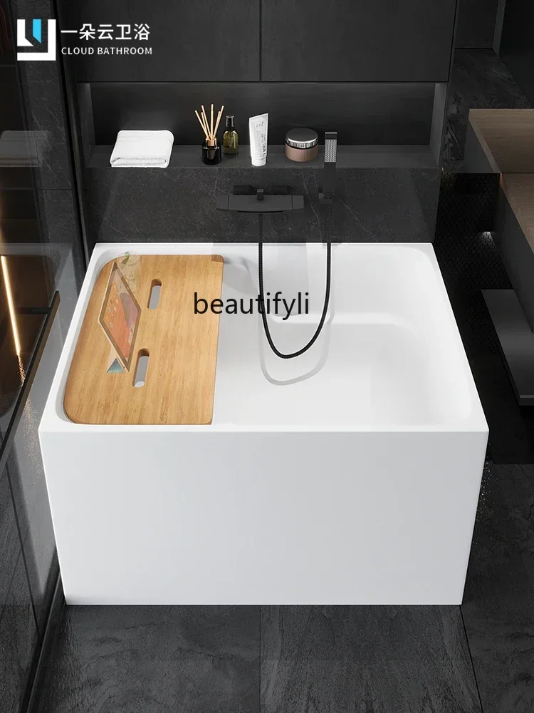 

45Bathtub Small Apartment Japanese Deep Bubble Household Acrylic Square Mini Independent Adult Sitting New Bathtub