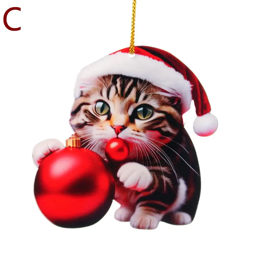 1pcs เครื่องประดับต้นคริสต์มาส Super น่ารัก 10 สไตล์รถบ้านตกแต่งหมวกเครื่องประดับคริสต์มาสอะคริลิควันหยุดของขวัญ S2n3