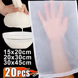 20-1PCS Soy Milk Wine Filter Bag Nut Yogurt Bag Tea Coffee Oil Nylon Filter Net Mesh Reusable Kitchen Food Strainers Filter Bags