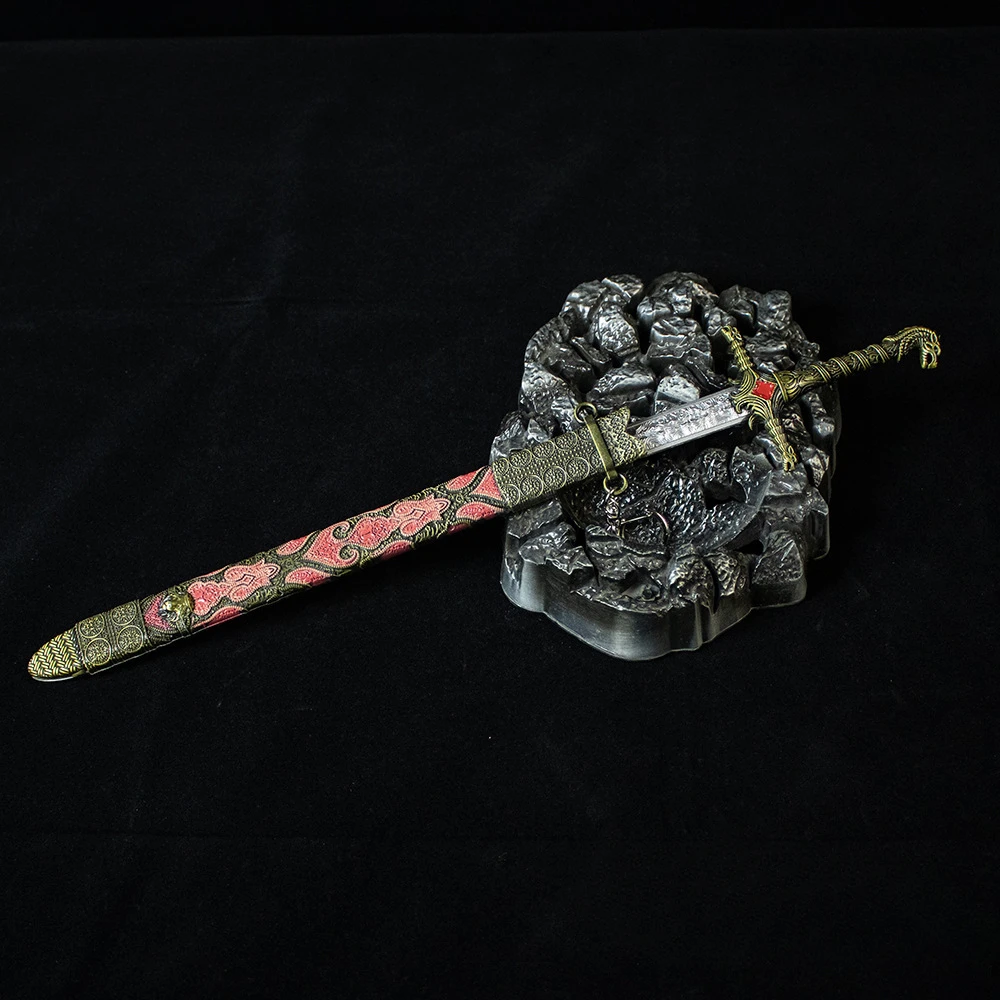 30cm/11.81in Power Game Periphery Oath Sword z metalową osłoną Model broni Nóż samurajski Kolekcja ozdób na biurko Zabawka