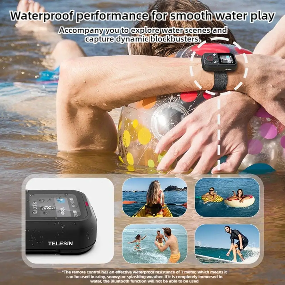 Bluetoothリモコンt13,リストストラップ付き防水,アクションカメラアクセサリー,GoPro Hero 13,12,11,10,9,8 max