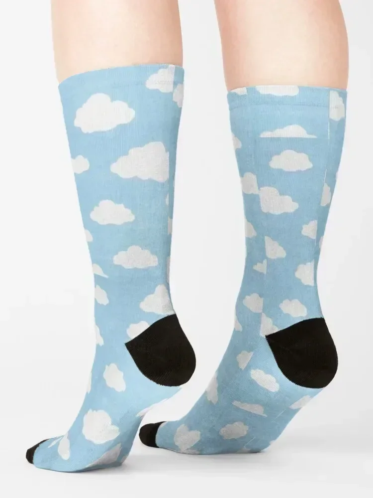 Blue cloud Socks designer brand floral new year retro Luxury Woman Socks Men's