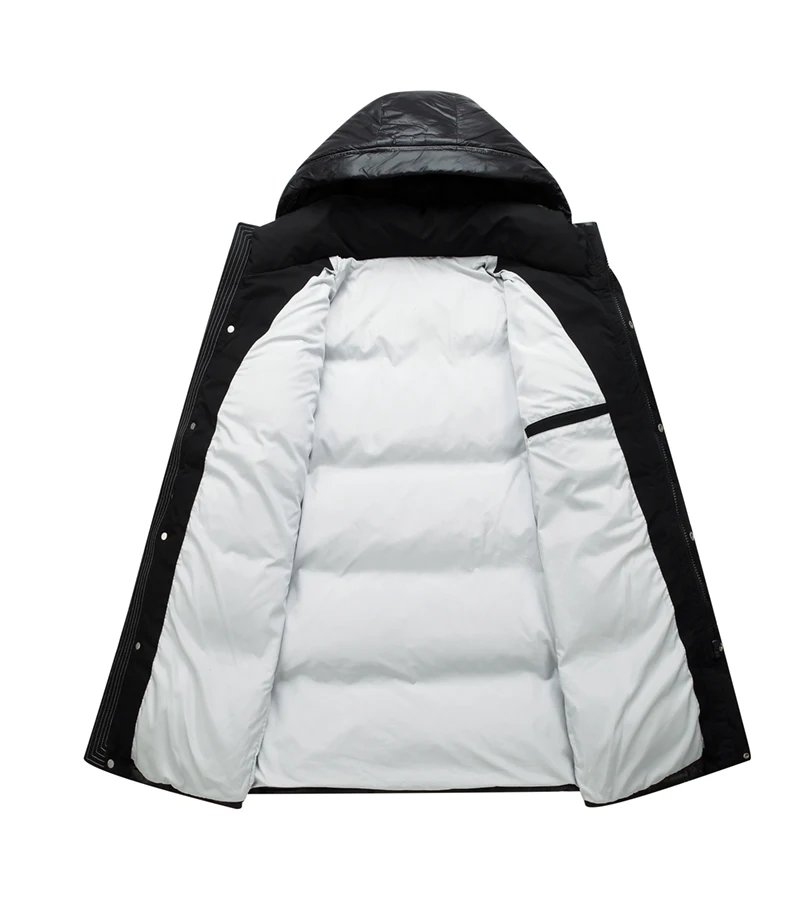 الرجال شتاء جديد الأبيض بطة أسفل سترة دافئة سميكة مقنعين يندبروف سترة منفوخة الرجال معطف عالي الجودة الذكور