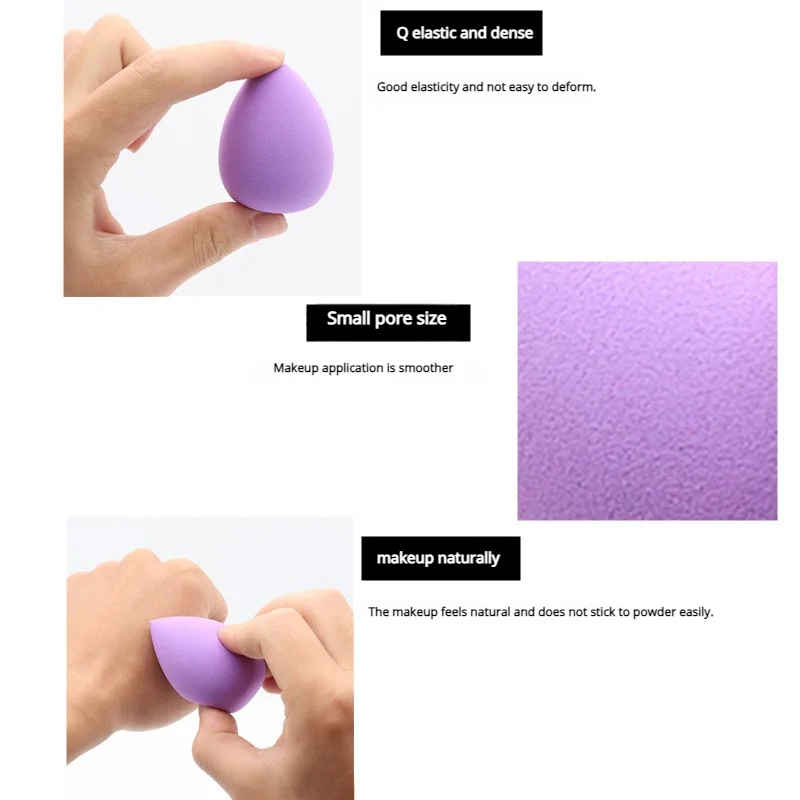 3 قطع من إكسسوارات التجميل الإسفنجية لمستحضرات التجميل المقاومة للماء وغير اللاتكس قطرة الماء. القرع. كريم أساس مشطوف من تايب ماكياج