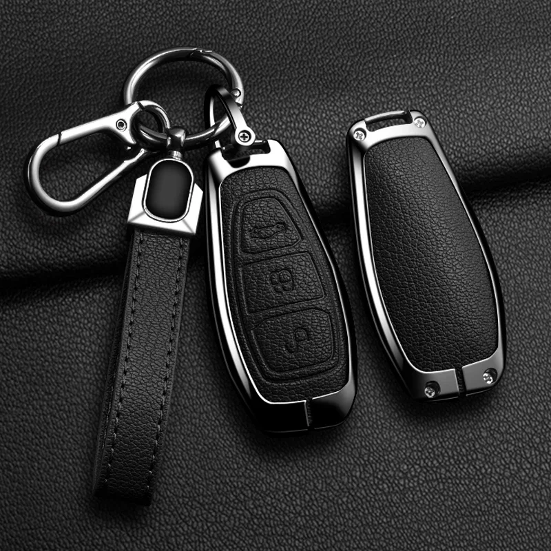 

Автомобильный кожаный чехол для дистанционного ключа, чехол для Ford Focus 3 4 ST Fiesta Fusion Kuga Ecosport Mondeo MK3 MK4, защитные аксессуары
