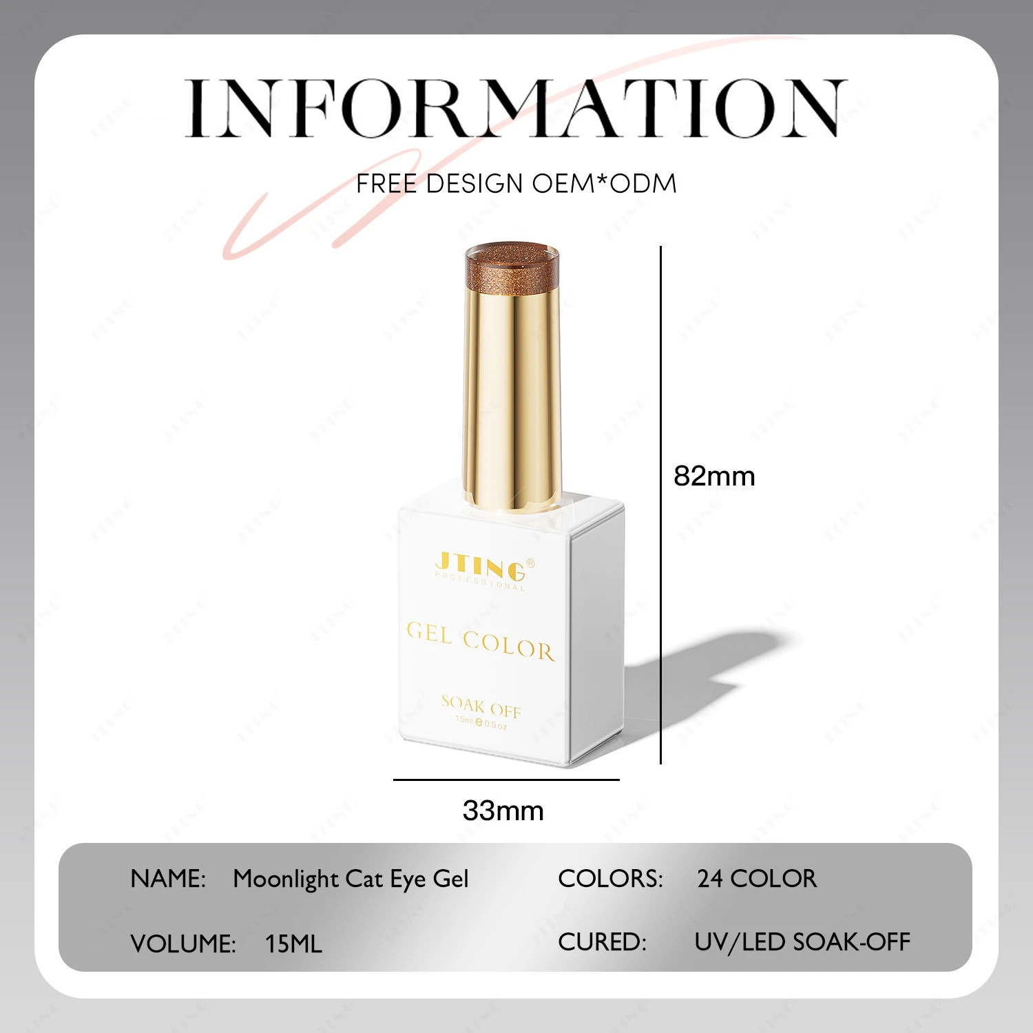 JTING, 1 unidad, 15ML, 24 colores, esmalte de uñas en Gel para ojos de gato y luz de luna para decoración de uñas, esmalte de Gel magnético para ojos de gato