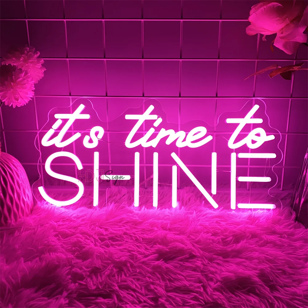 

It Is Time To Shine Neon Led Sign Room Wall Decor LED Night Lights Sign USB Home Bedroom Party Bar Decoration Neon Lamps