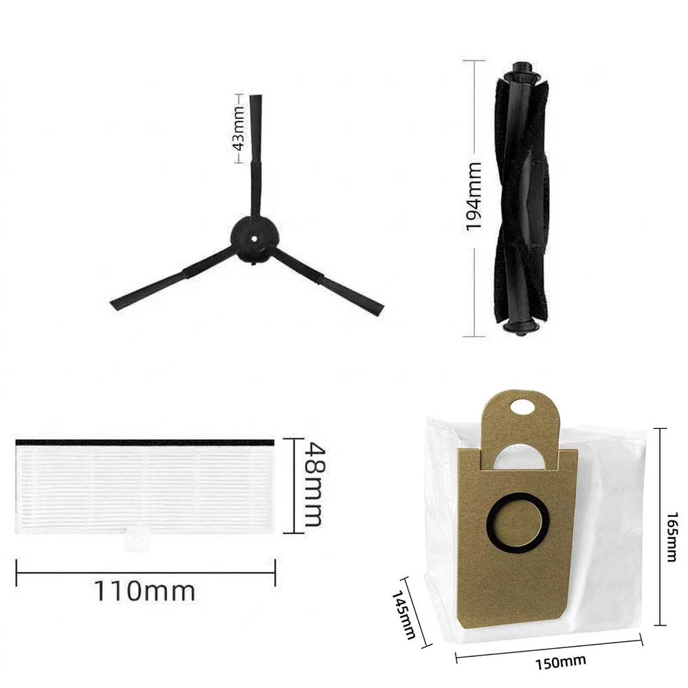 

Accessory Kit With Main Roller Side Brush For Mop Cloth Filter Dust For Bag For For Mini Robot Vacuum Cleaner Replacement Parts