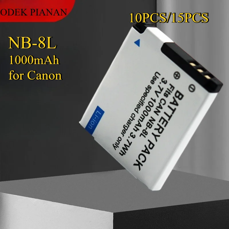 

10 шт./15 шт. 1000 мАч NB-8L аккумулятор для камеры Canon, литий-ионная замена для серии PowerShot SD/SX/IXUS