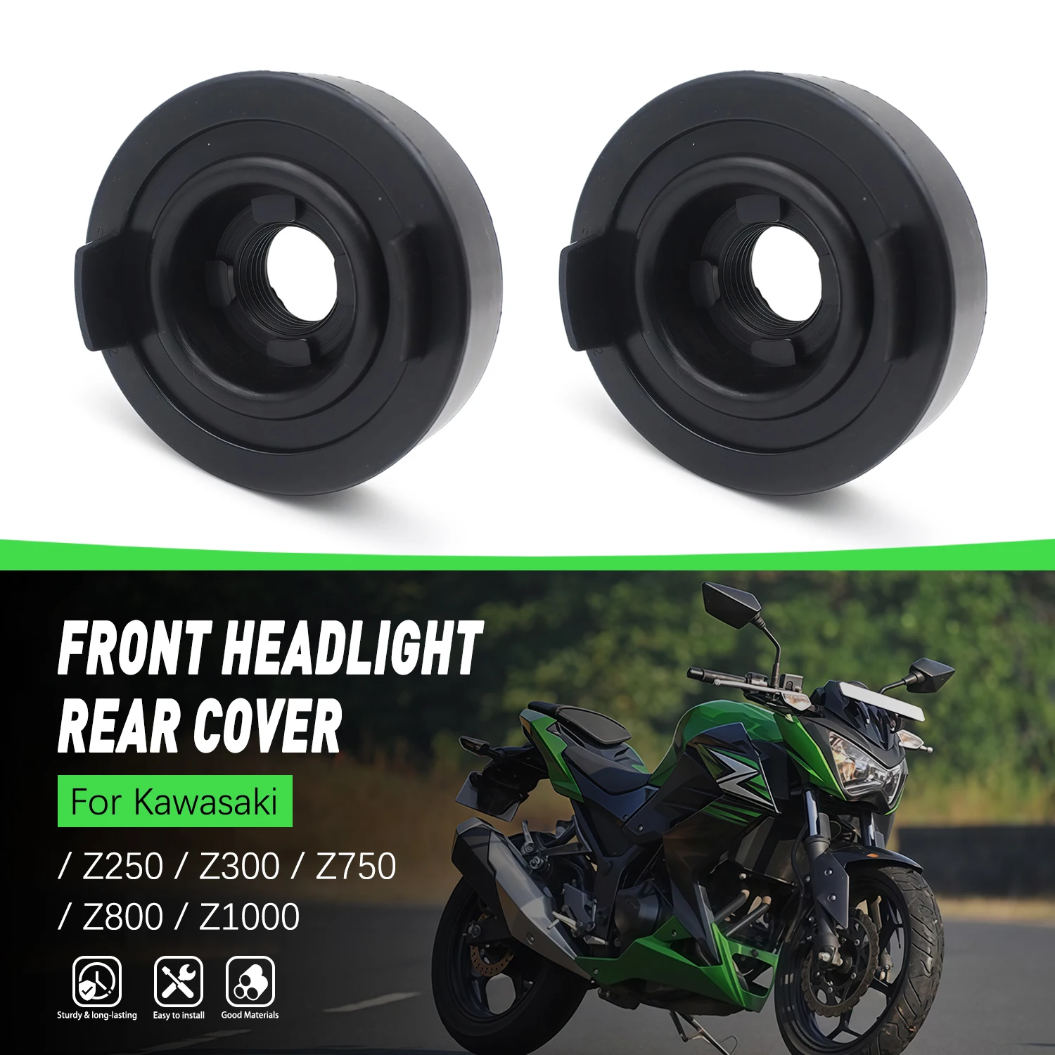 

Motorcycle Headlight Rubber Cover Cap Boots For Kawasaki Z250 Z300 2013-2017 Z1000 2003-2013 Z750 2004-2012 Z800 2013-2016