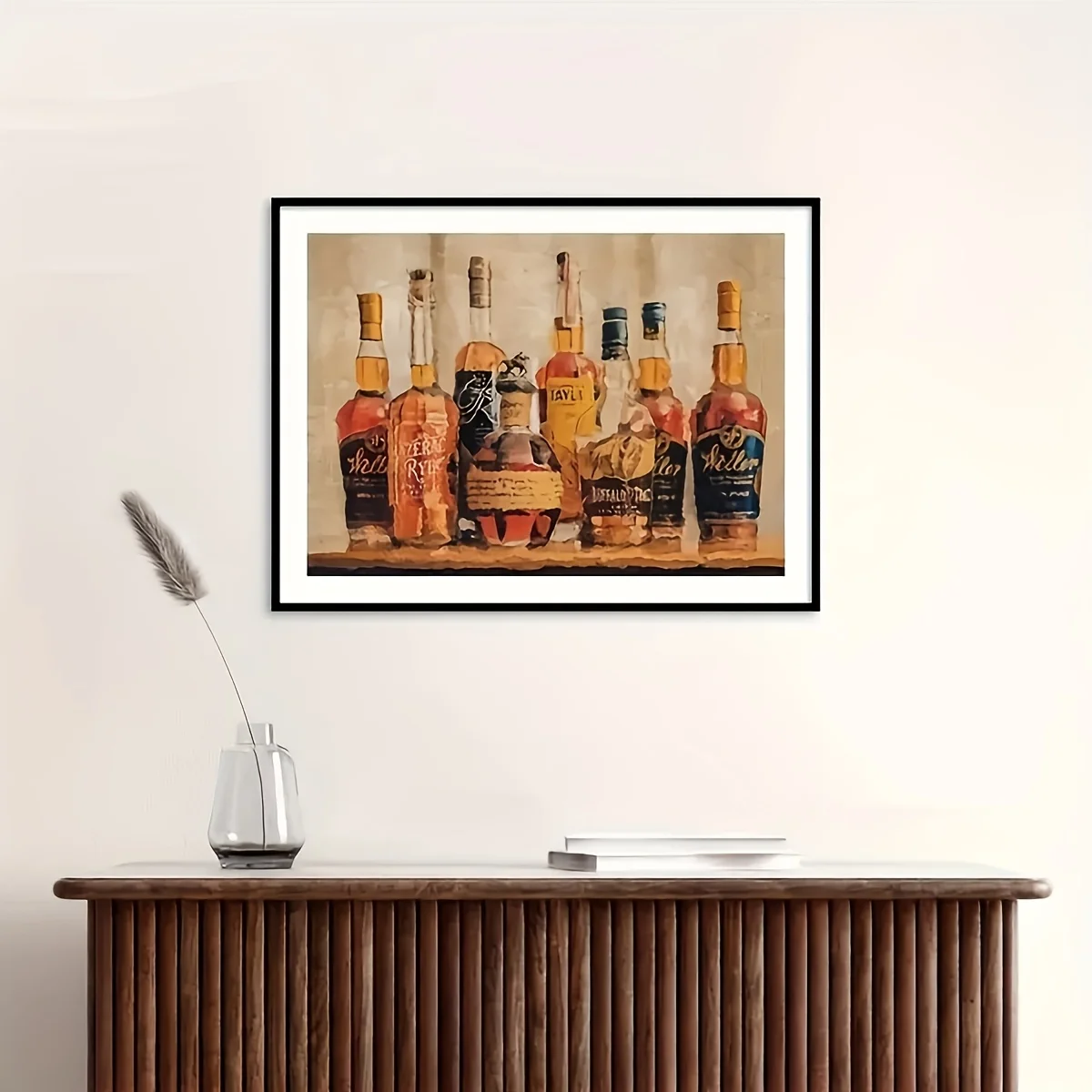 1 Buffalo Trace Bourbon Canvas Wall Art - Ideal Father's Day Gift, Frameless Classic Decor for Home Office, Living Room, Bedroom