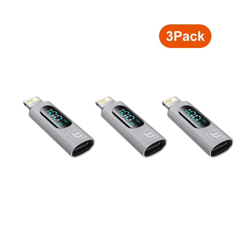 Toock 2/3/5er-Pack USB-C auf Lightning Adapter OTG Konverter PD 20W Schnellladung LED-Anzeige für iPhone 14 13 12 11 Pro Max iPad