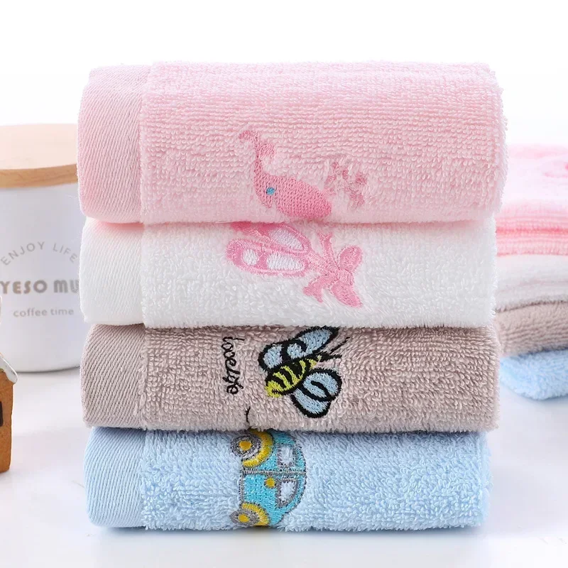 5Pcs Baby Handkerchief Square Cartoon Pattern Towel 25x25cm Cotton Infant Face Towel Wipe Cloth Baby Stuff for Newborns Baby