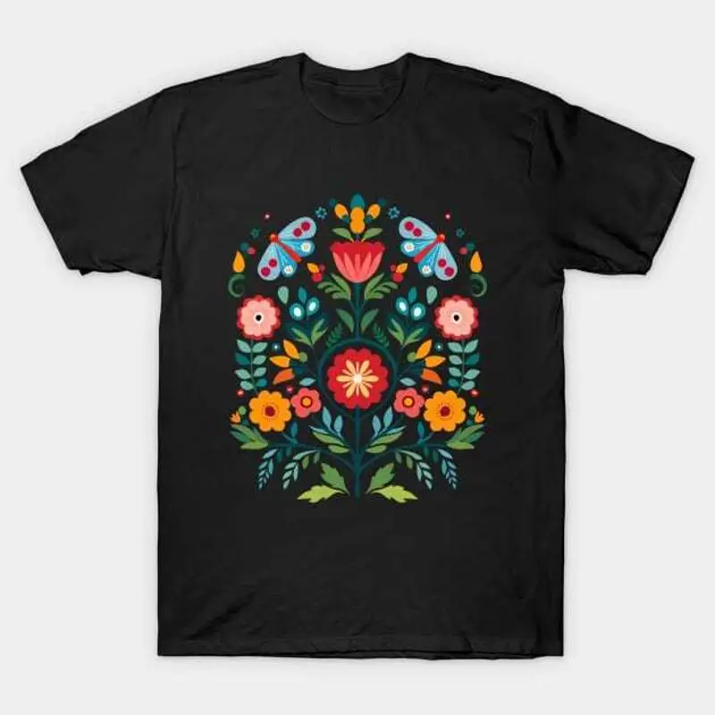 

Hungarian Folk Floral Art T Shirt S 5XL Fast Shipping