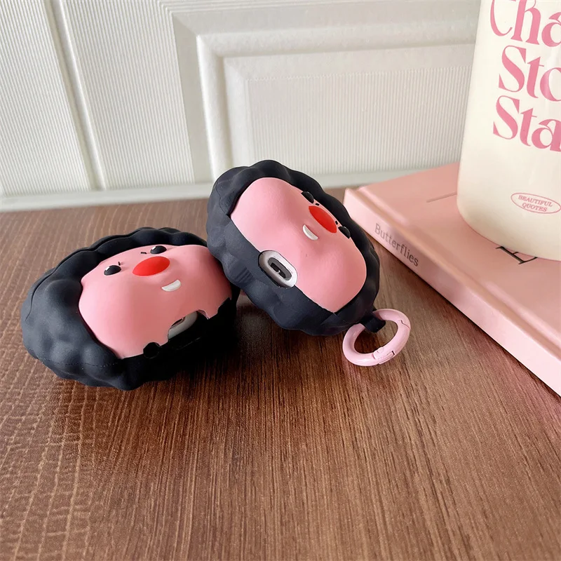 MINISO-Coque de protection AirPods Pro, cheveux bouclés, sans fil, Bluetooth, Apple Aripods 1/2/3 génération, étui souple pour téléphone, sauna