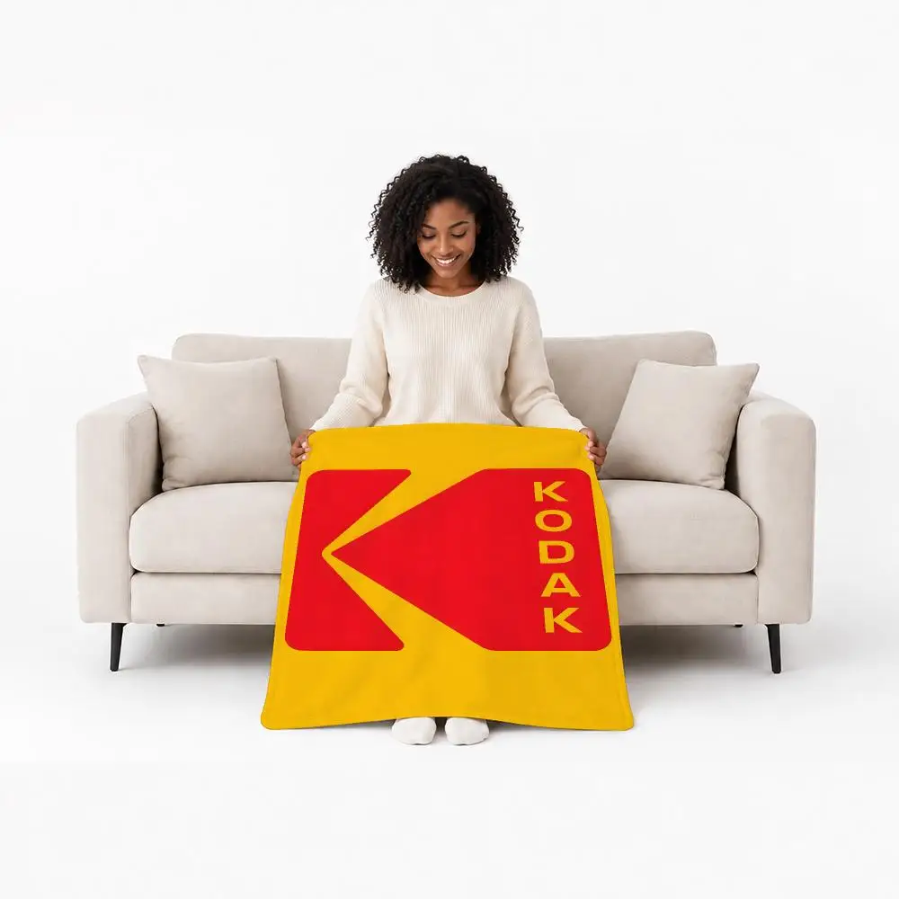 Classic Brand Kodak Throw Custom Printed Flannel Fleece Blanket for Sofa Bed Office Travel & Camping