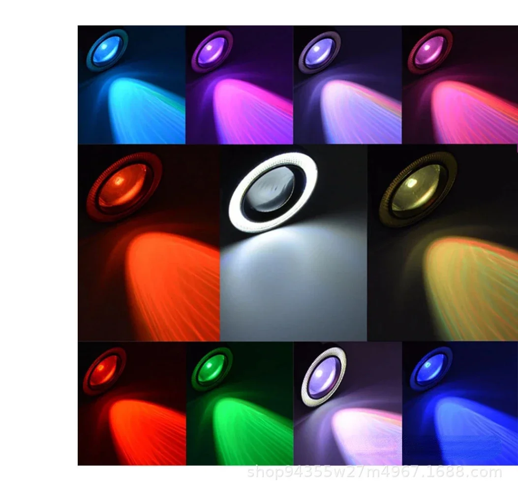 جديد السيارات Led مصباح الضباب 3.5 بوصة 30 واط التحكم عن بعد الملونة الجبهة الضباب الخفيف Rgb مع عدسة الملاك العين النهار مصباح جيد الإضاءة
