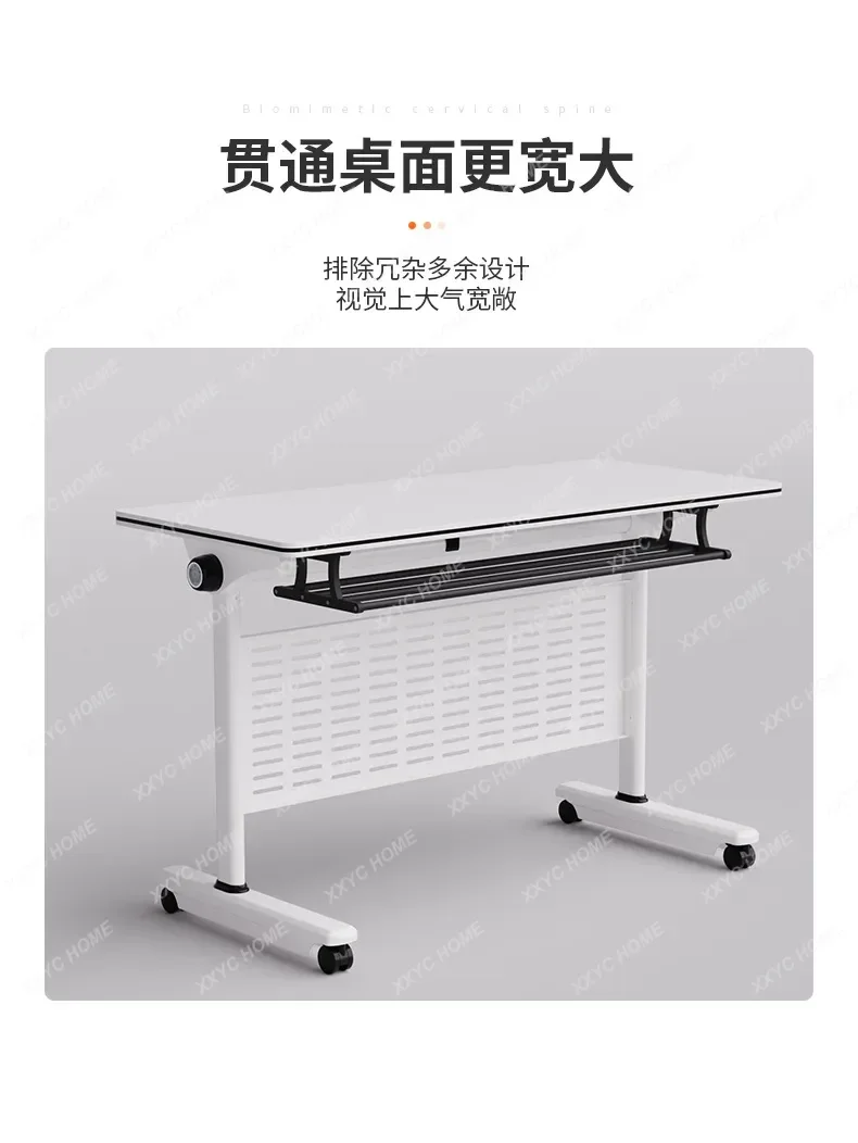 A Movable splicing training conference table and chair combination folding multi-functional commercial office strip table