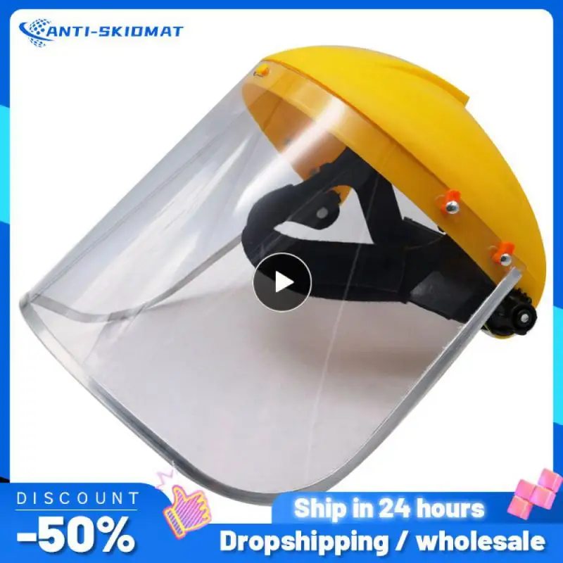 Transparent Full Face Shield Safety PVC Head-mounted Eye Screen Hat Eye Protection Face Mask Motorcycle Face Mask Equipments