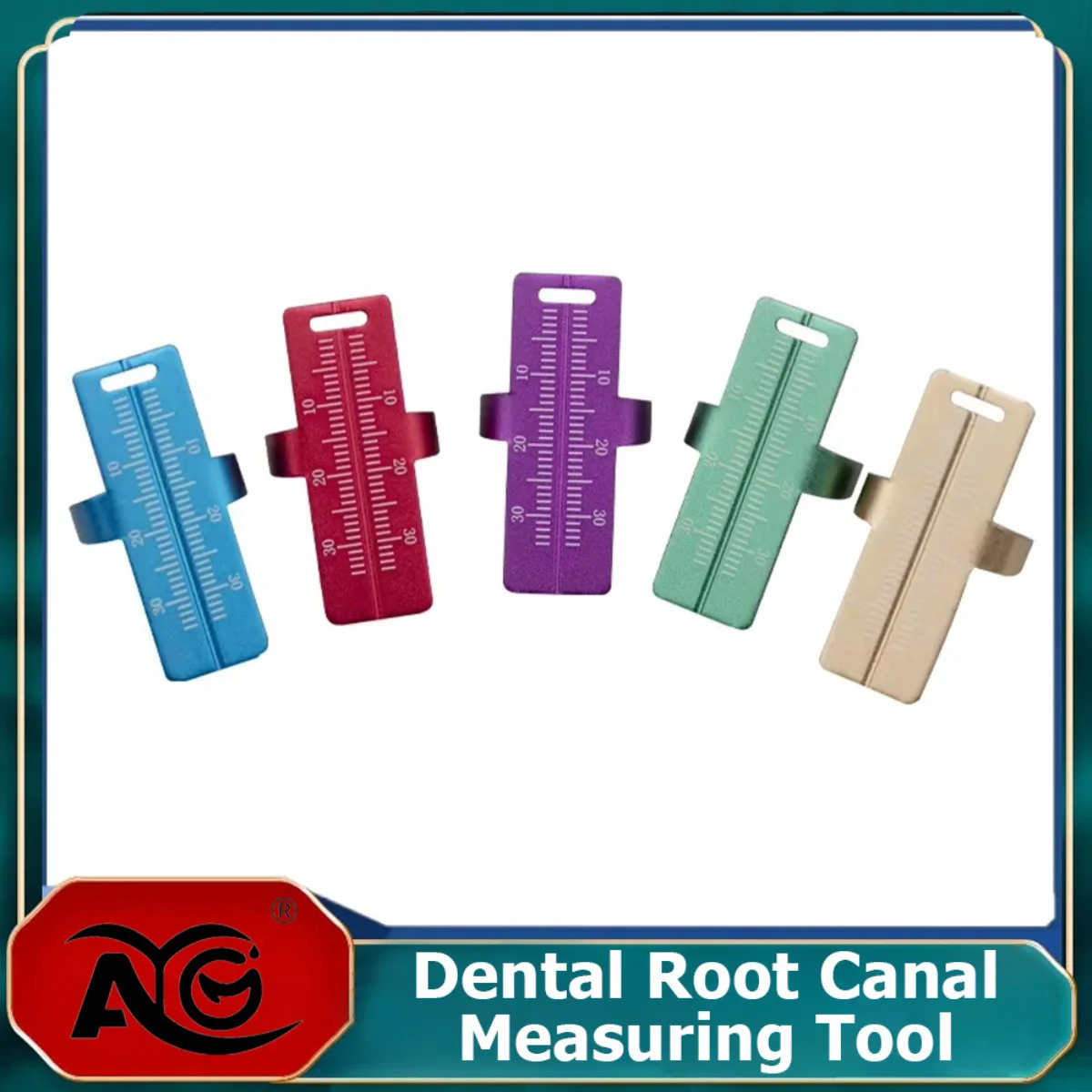 

AG Dental Ruler Aluminium Alloy instrument Colorful Dentistry Ring Ruler Root Canal Measuring Tool for Endodontic Dentist tools