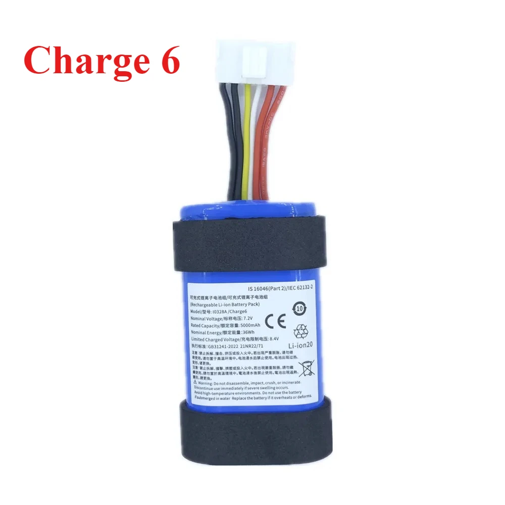 

New Charge6 Battery For JBL Charge 6 Speaker Batteries I0328A 5000mAh
